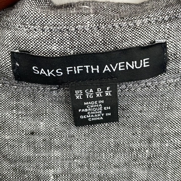 Saks Fifth Avenue Midi Shirt Dress Women’s Sz XL 100% Linen Sleeveless Pockets - Picture 11 of 12